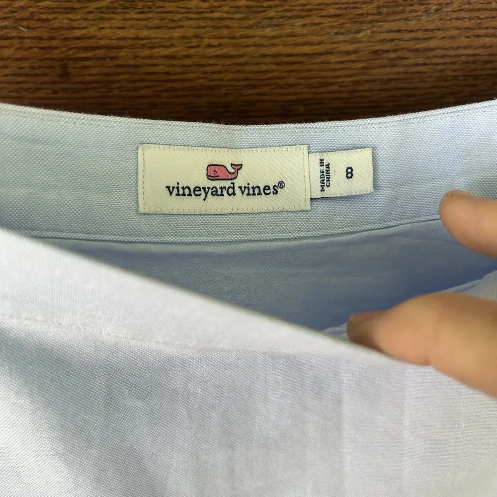 Vineyard Vines Blue Butter Yellow Striped A-line Skirt Size 8